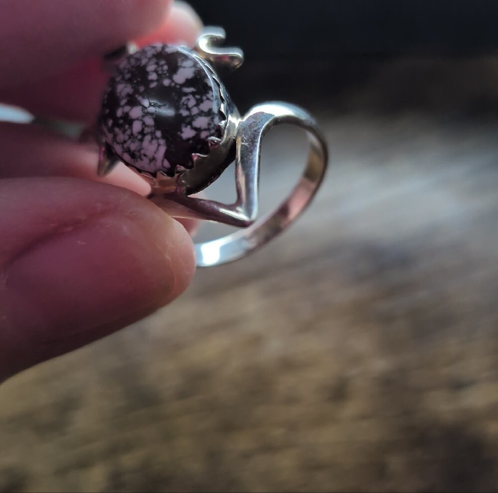 Silver Wild Horse Jasper Stone Ring - Picture 7 of 14